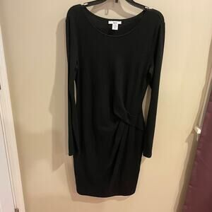Bar III Black Long Sleeve Mini Sweater Dress Size Medium